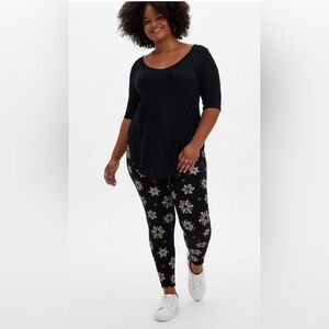 Torrid Skull Full Length Signature Waist Black Leggings Size 1